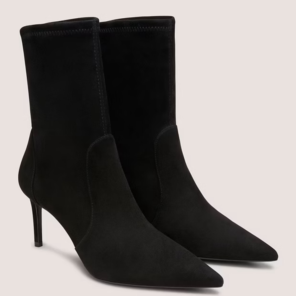 Stuart Weitzman Black Suede Sock Bootie